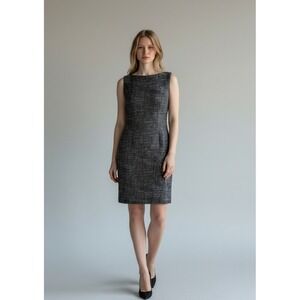 Calvin Klein Sheath Dress Tweed Business Cocktail Size 2 Classic Minimalist Chic